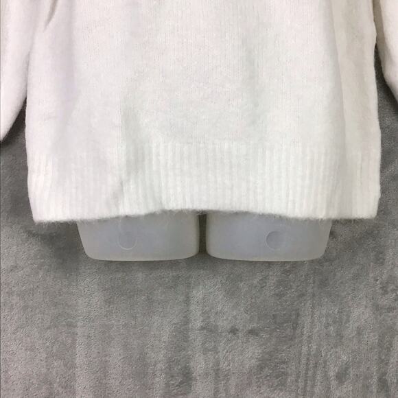 Caslon Women’s Cream Rib Yoke Pullover Sweater Long Sleeve Size Medium NWT - Picture 6 of 14